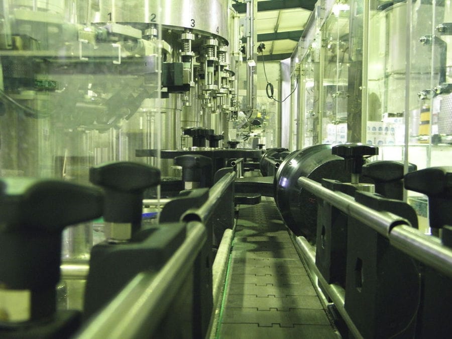 part of packaging machine at 'Gatsios Distillery' plant